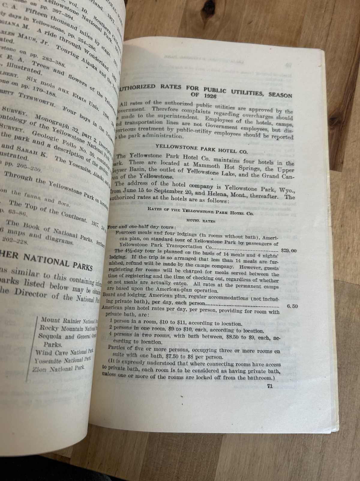 VTG 1926 Yellowstone National Park Wyoming Rules and Regulations Book Gov Print
