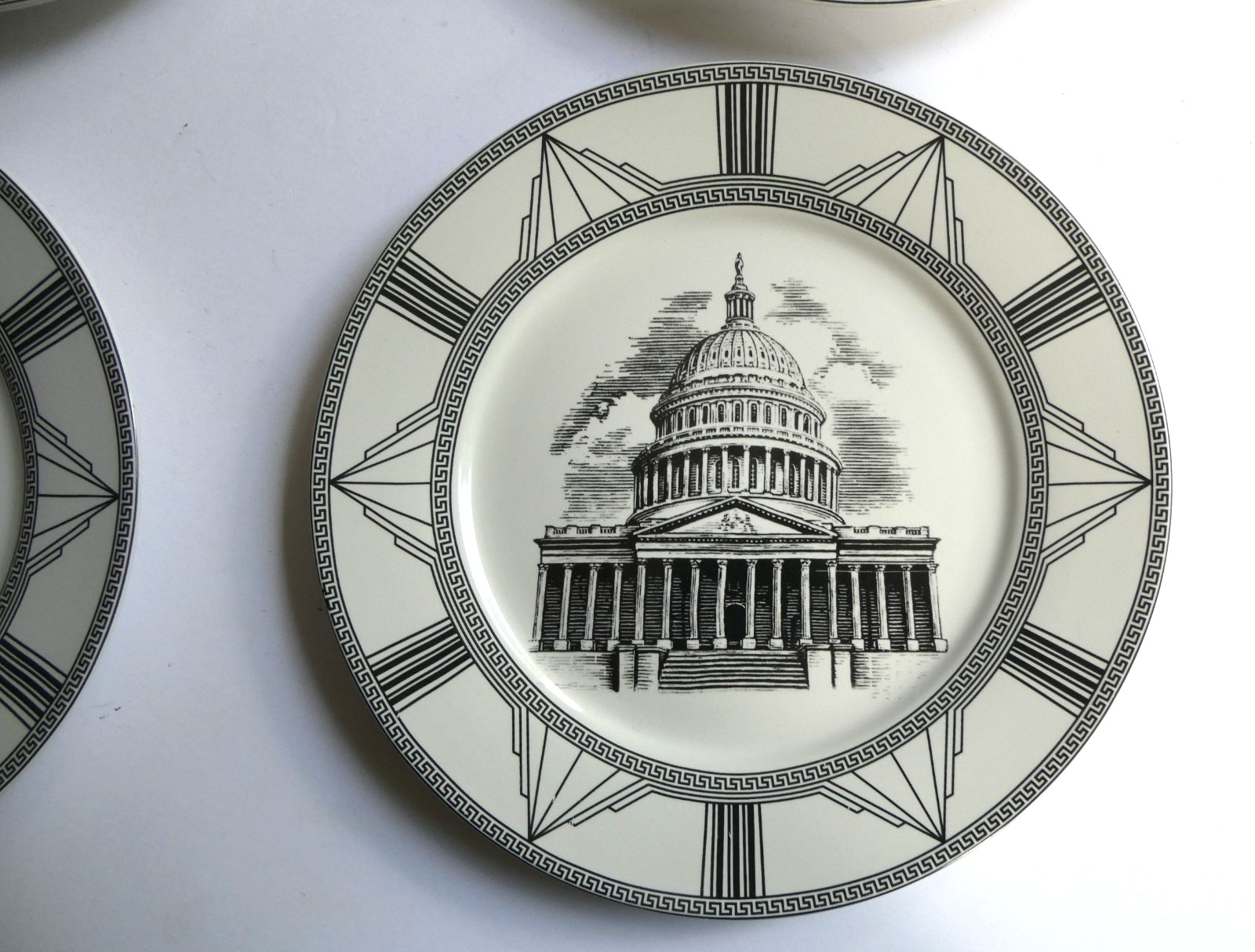 Royal Norfolk 4 Lot 7.5″ Plates White House Rushmore Statue Liberty Golden Gate