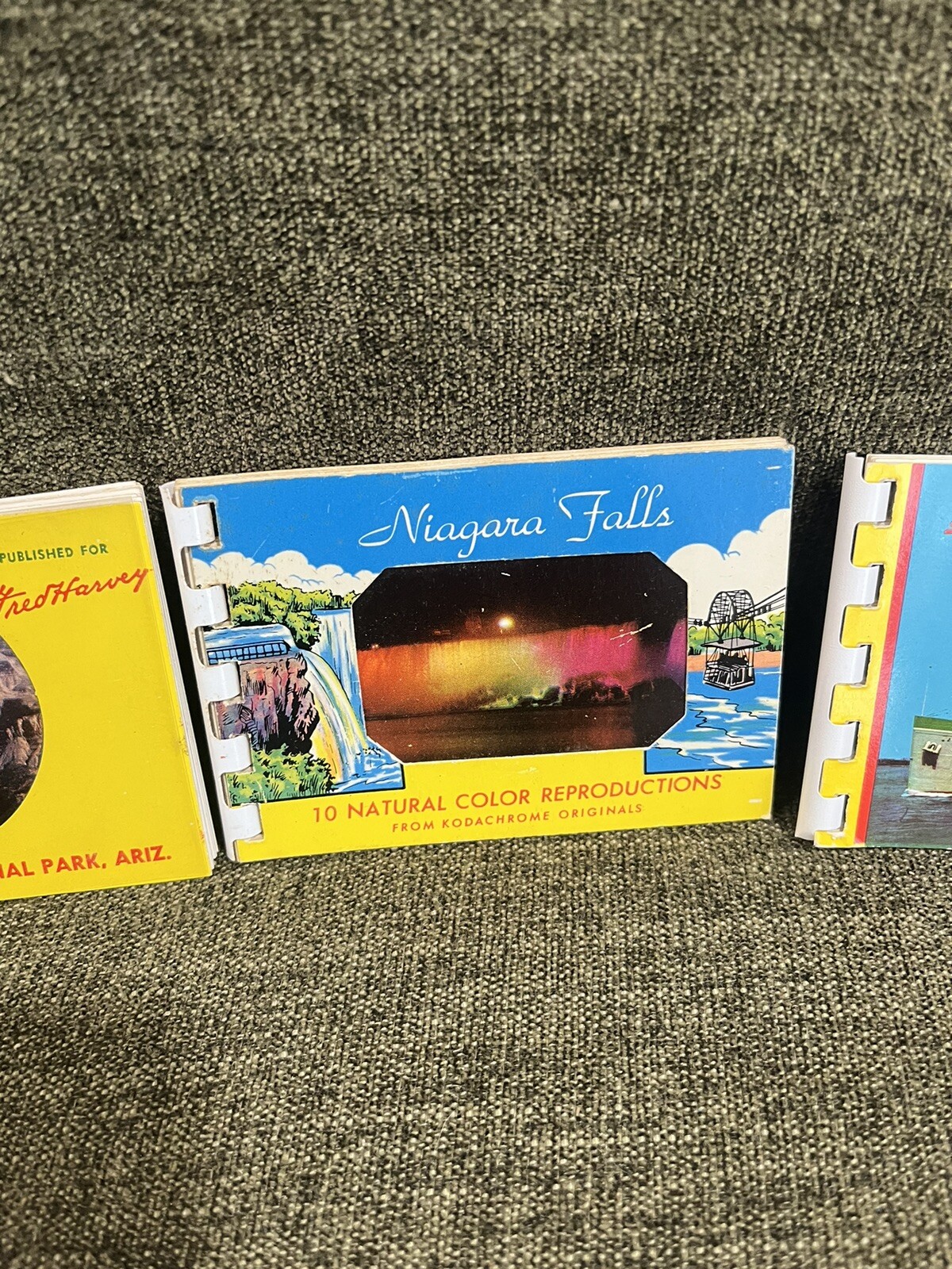 3 Sets Grand Canyon Lake Michigan Niagara Falls vintage Natural Color Booklets