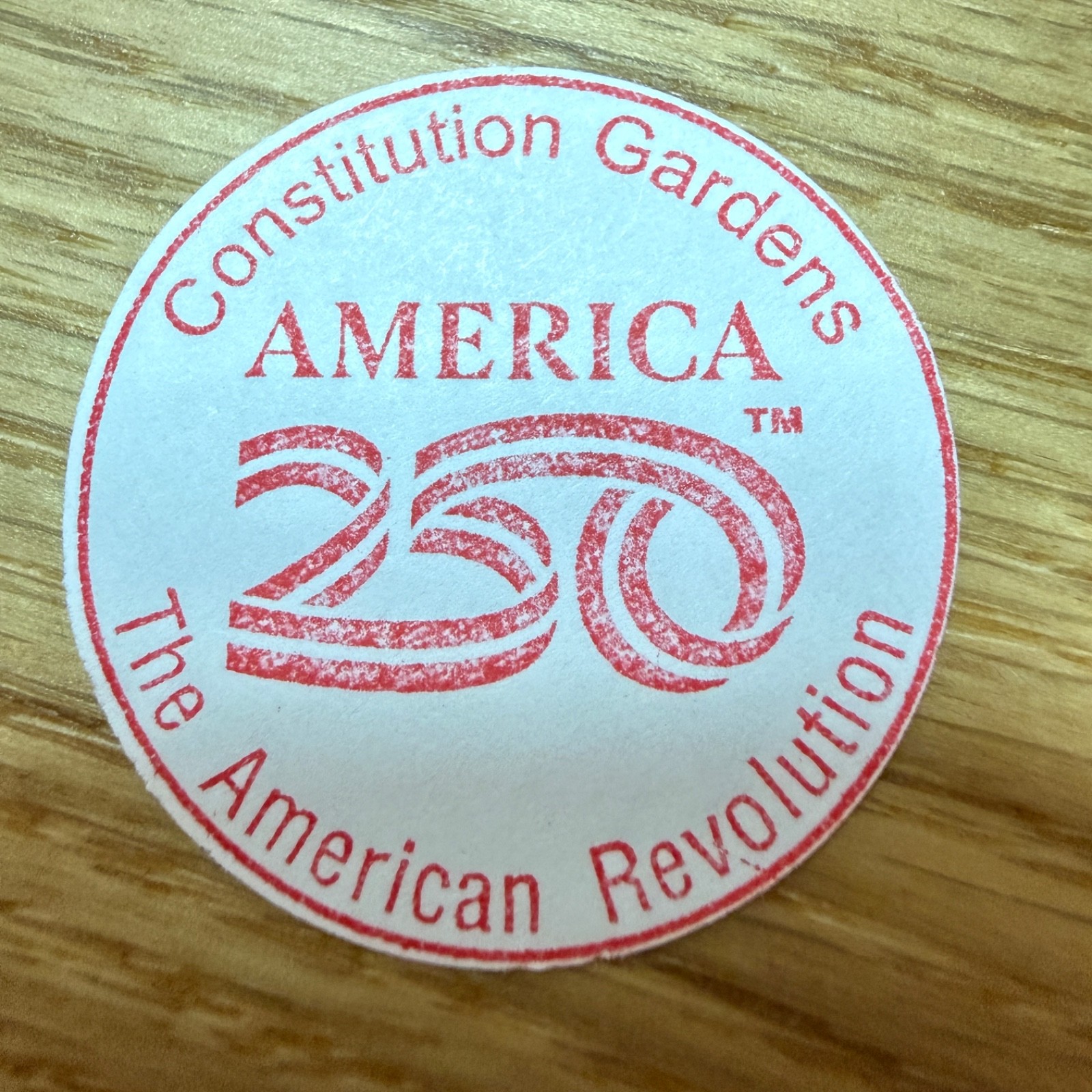 Constitution Gardens America 250 National Park Passport Stamp