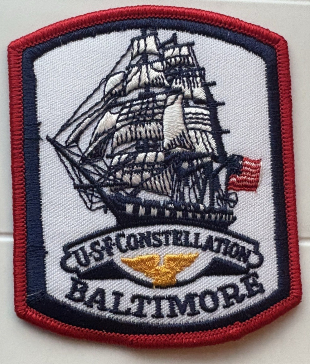 USF Constellation Baltimore Maryland Sloop of War Ship Embroidered Patch Badge