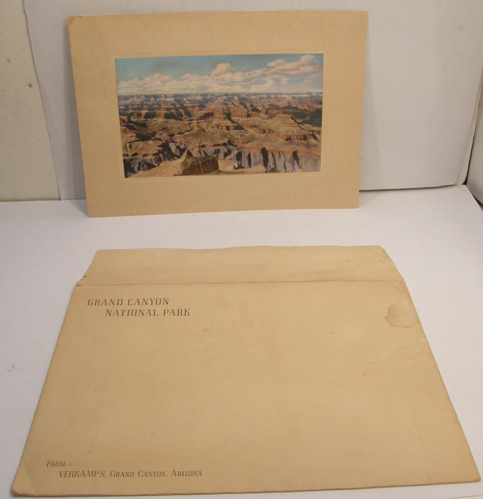 VINTAGE COLOR LITHOGRAPH SOUVENIR PRINT VERKAMP’S GRAND CANYON NAT’L PARK ARIZ