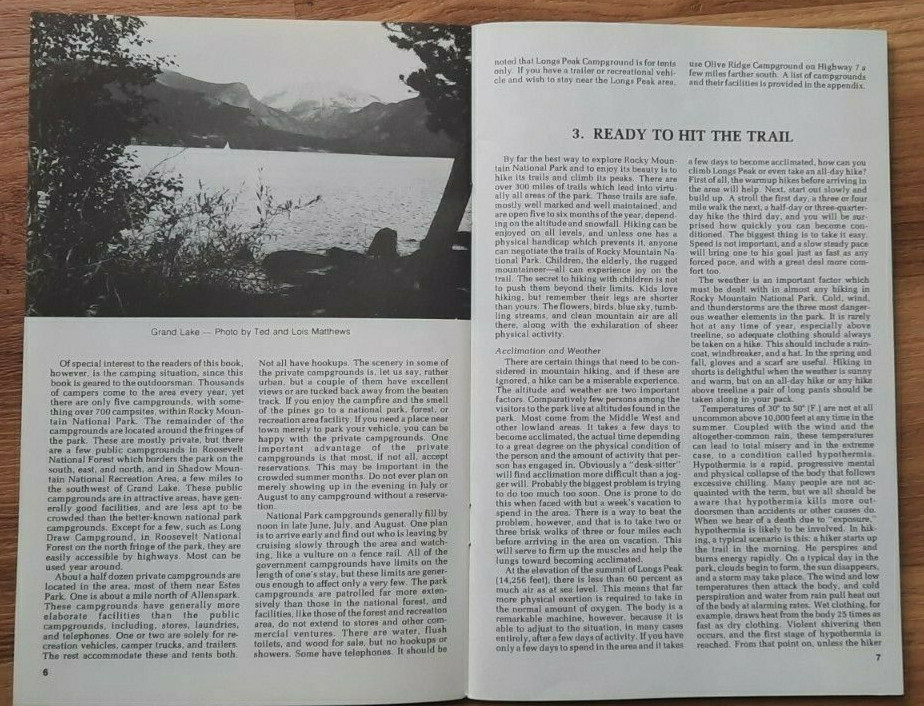 Vintage 1978 Exploring Rocky Mountain National Park by David Cargo Guide Book