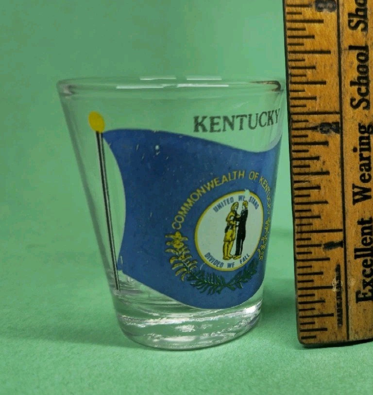 Vintage KENTUCKY STATE Souvenir Shot Glass Bluegrass State