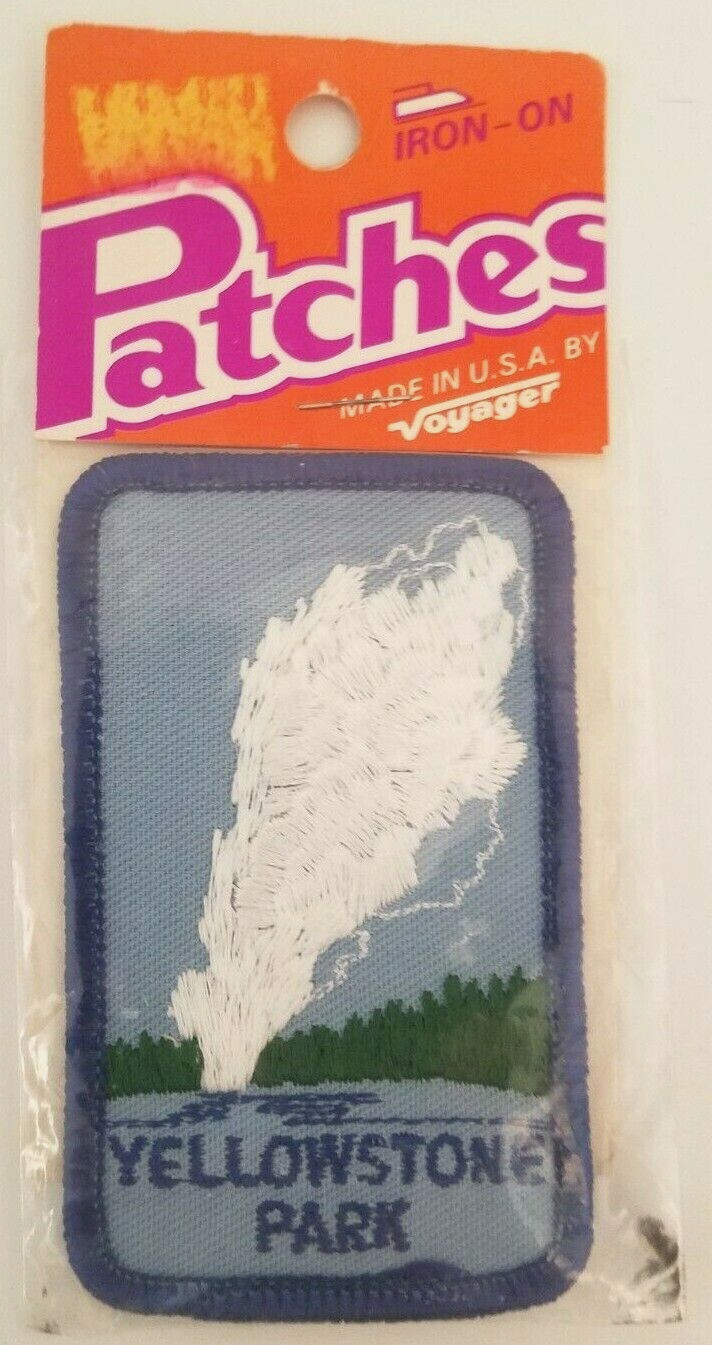 Vintage Yellowstone National Park Geyser Old Faithful Iron On Patch New Voyager