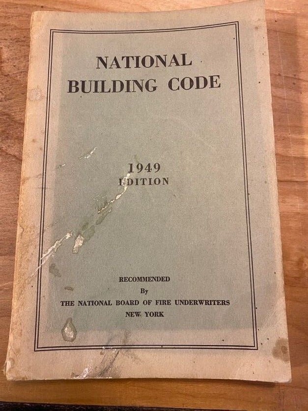 National Building Code 1949 booklet National Board of Fire Underwriters New York