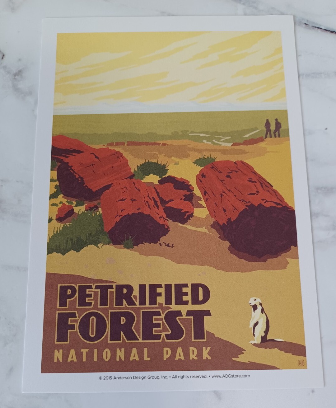 Petrified Forest National Parks 100th Anniversary Illustrated Print Post Card
