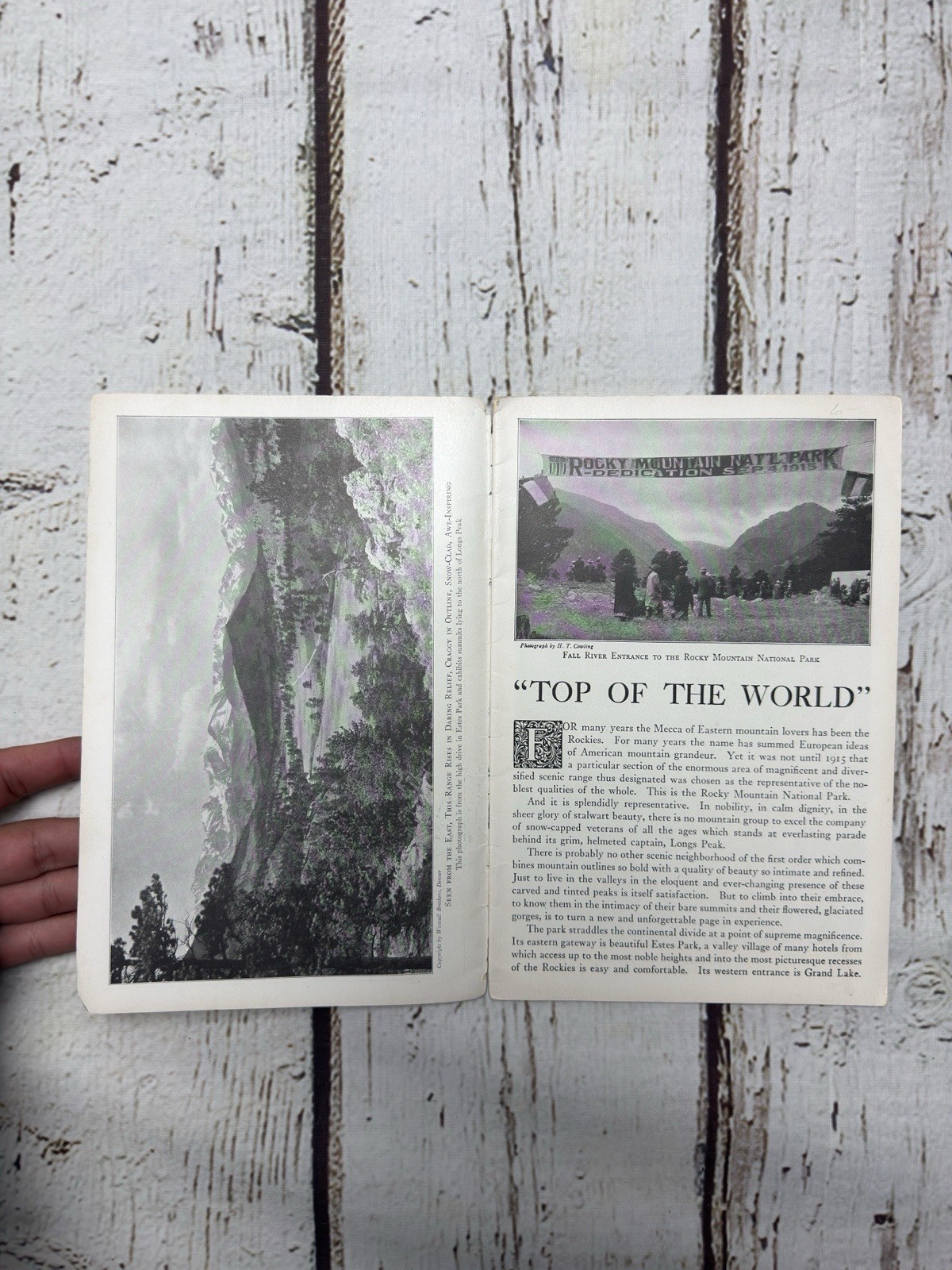 VTG The Rocky Mountain National Park Department Of The Interior Travel Look Book