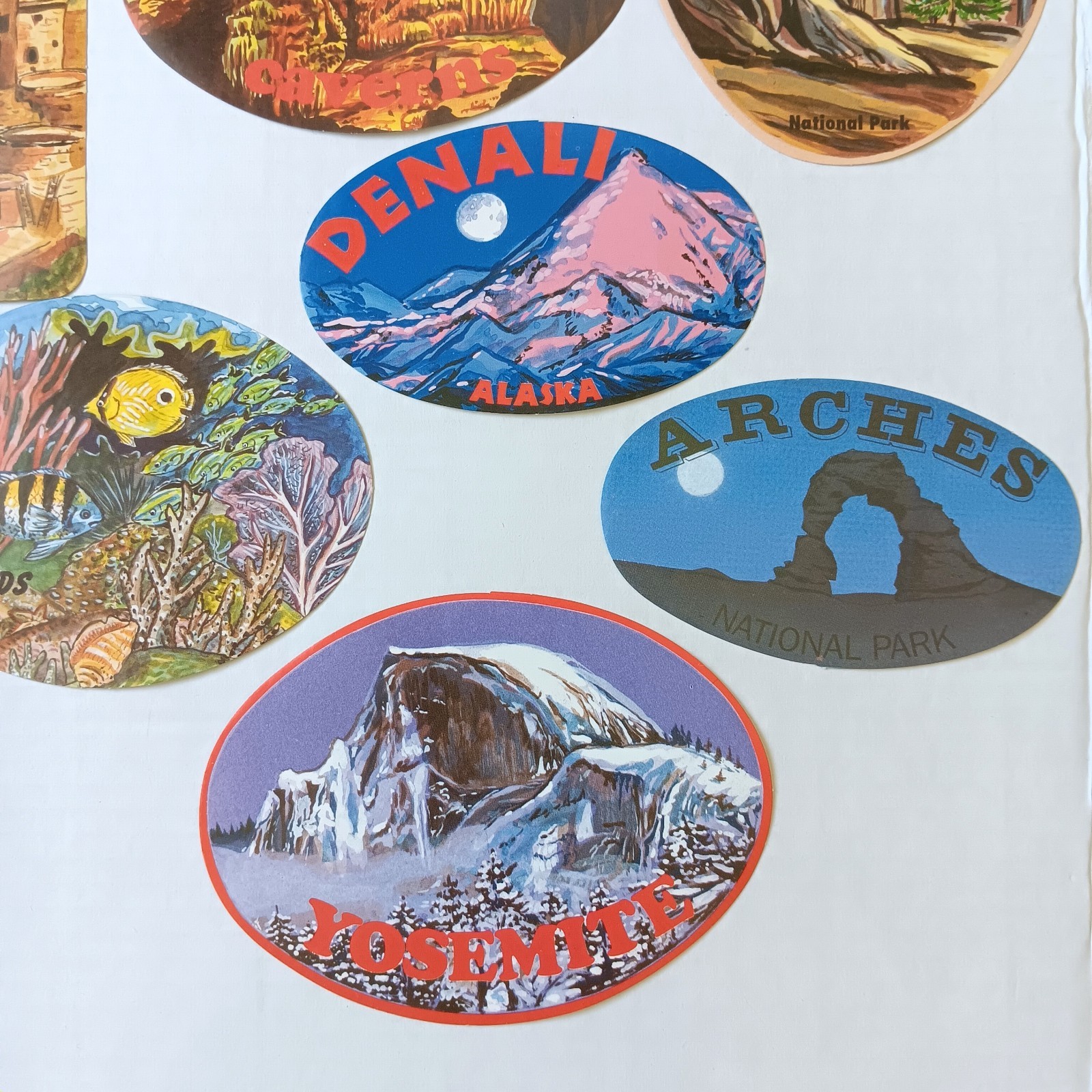 1993 The National Park Traveler Stickers – 18 Original Adhesive Emblems