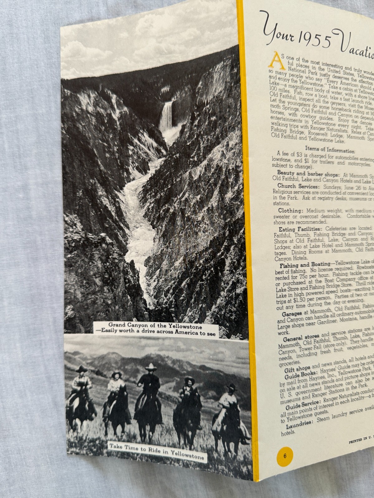1955 Promotional Brochure to Yellowstone National Park, Lot of 2
