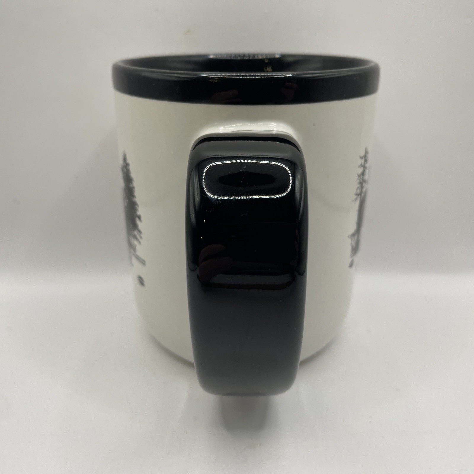 Yellowstone National Park Black & White Coffee Mug Cup with Moose Design EUC