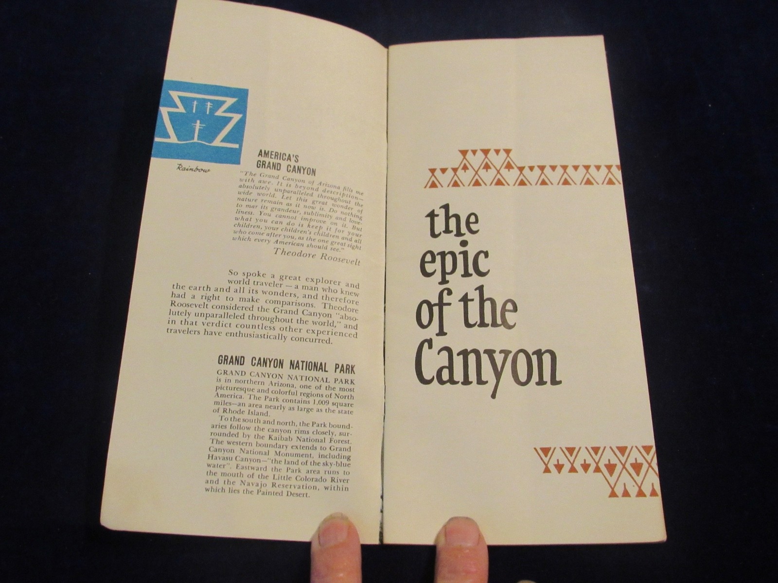 Vtg 1952 Grand Canyon National Park Santa Fe Railroad Travel Brochure AZ C675