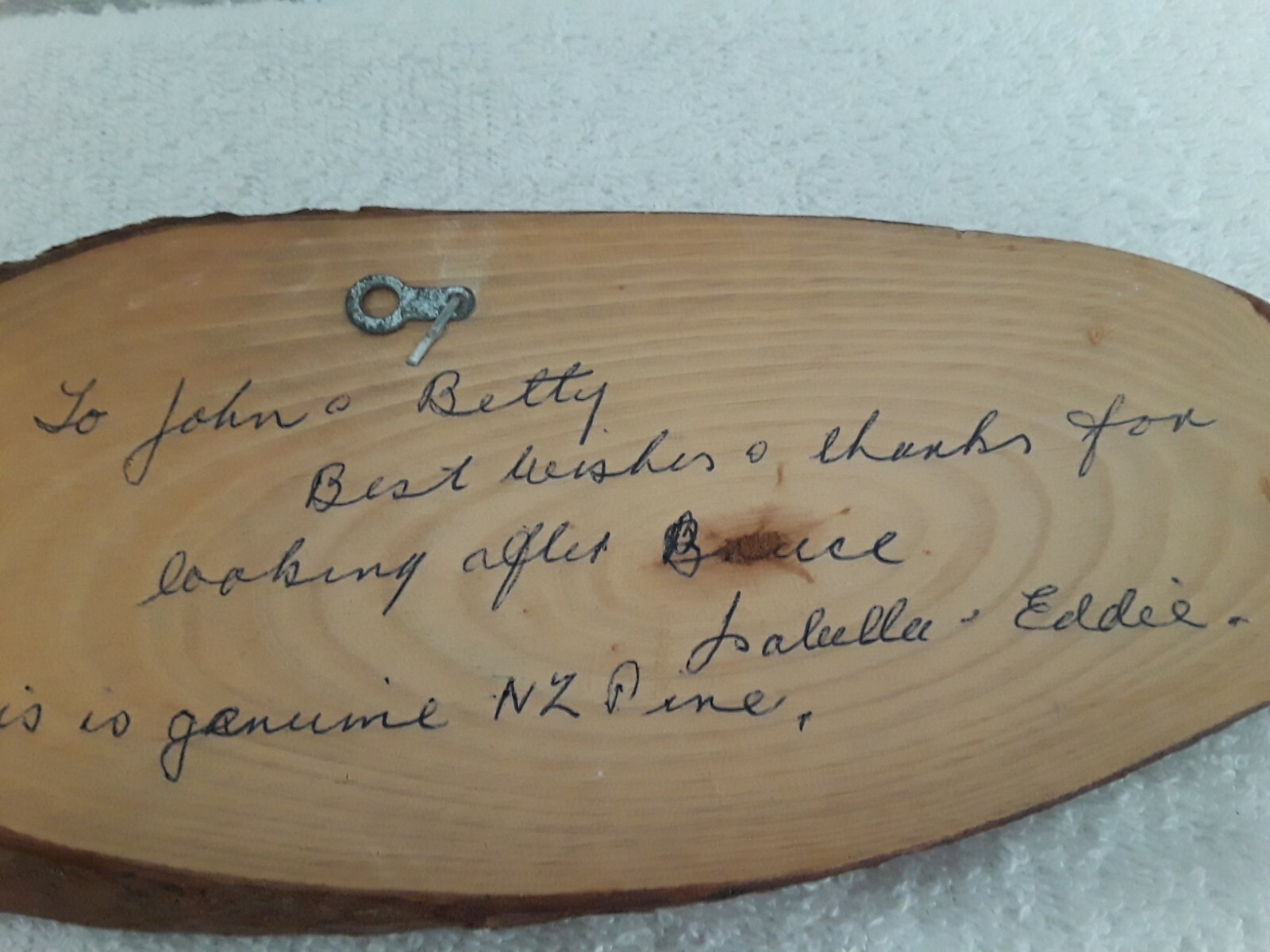 Vtg “MOUNT EGMONT” NEW ZEALAND Pine Wood Slice Wall Plaque Collectable Souvenir