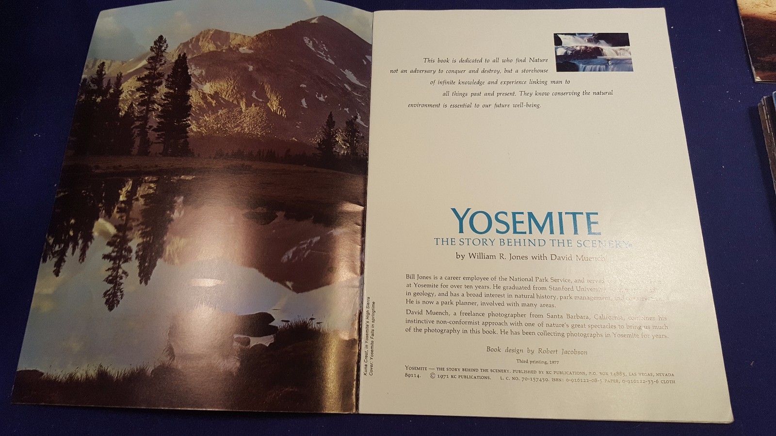 1977 YOSEMITE The Story Behind the Scenery Paperback Book KC Publications
