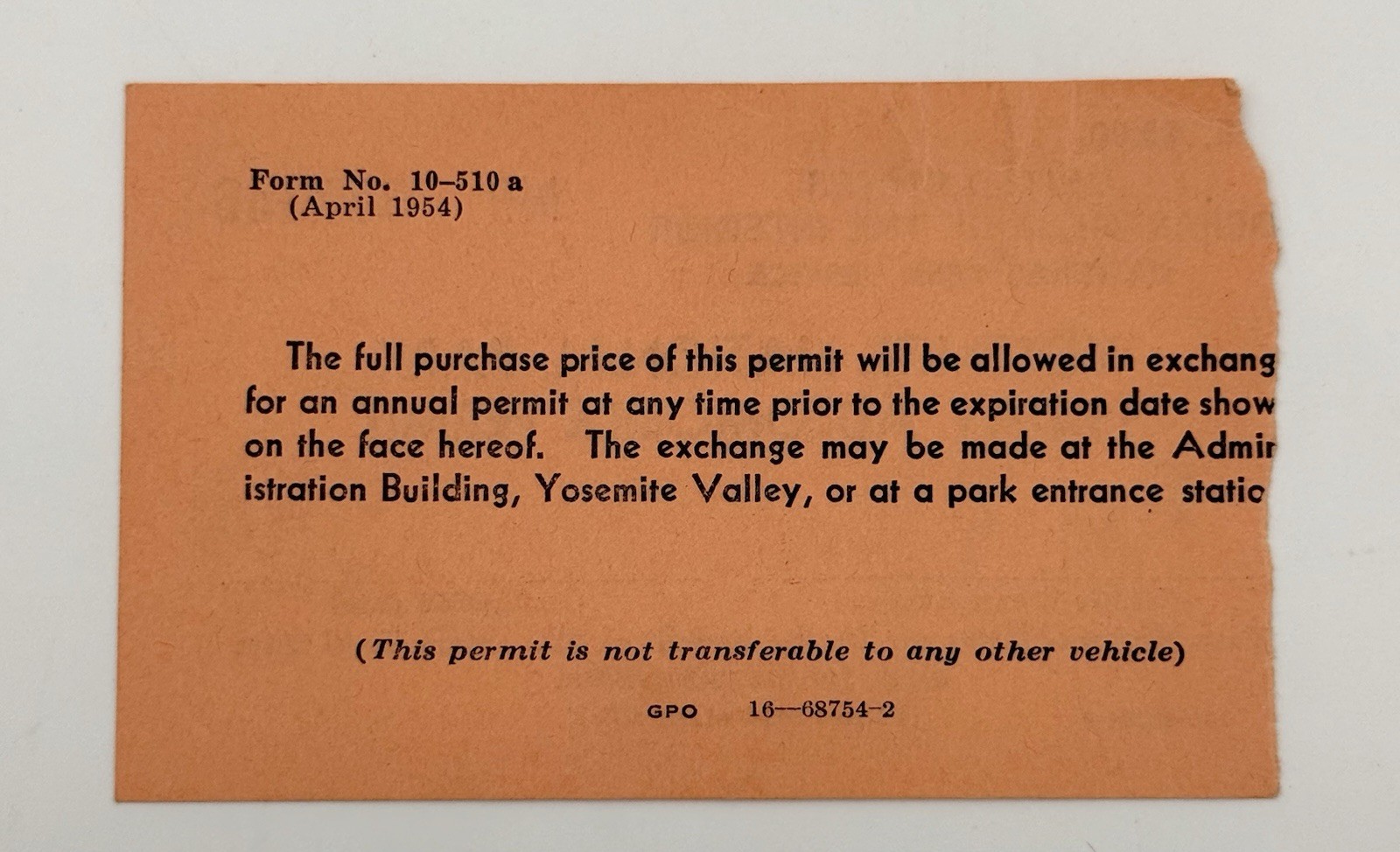 Vintage Yosemite National Park Brochure w/ Original Parking Pass – 1954 Ephemera