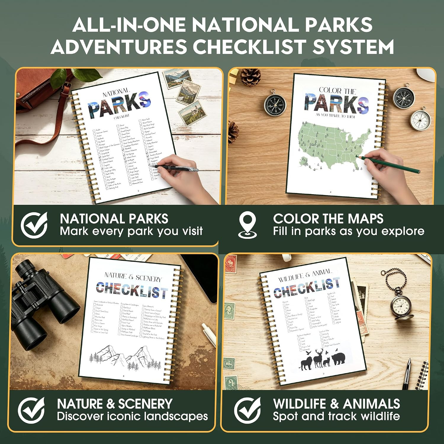 National Parks Bucket List Checklist & Journal – Adventure Guide, National Park