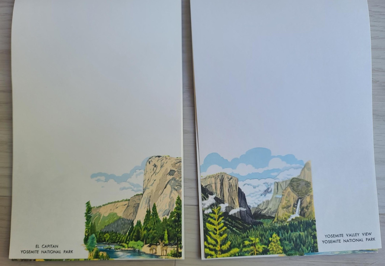 VTG 60s 70s Colorful STATIONARY Note Pad SOUVENIR YOSEMITE National Park Letter