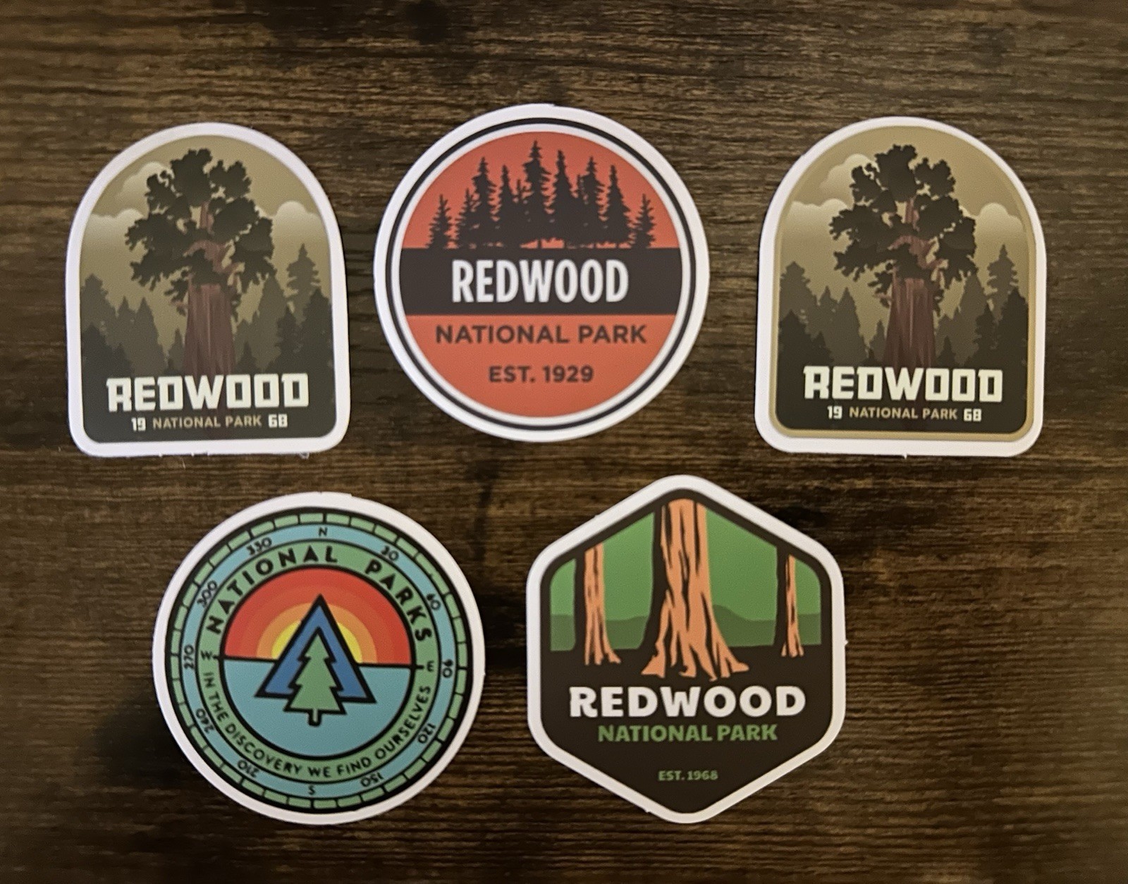 Redwood National Park Sticker California Set Of 5