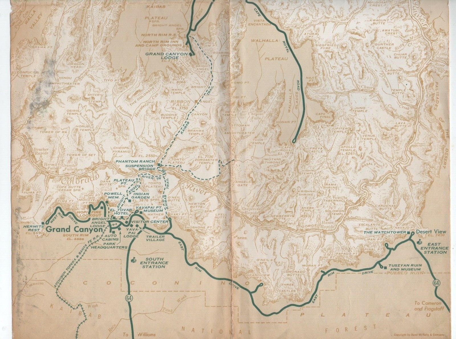 1961 Visitor’s Map of the Grand Canyon