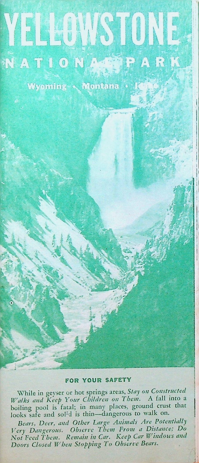 Yellowstone National Park Wyoming Montana Idaho Brochure 1961