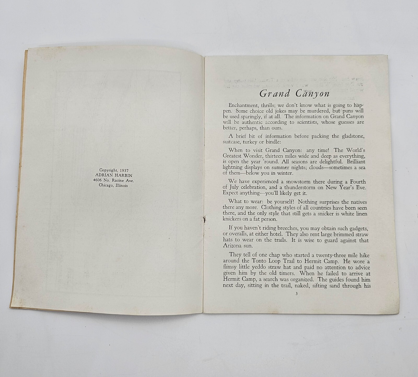 Grand Canyon 3 Booklets 1930s Golly What a Gully; West Rim Drive, Historic Photo