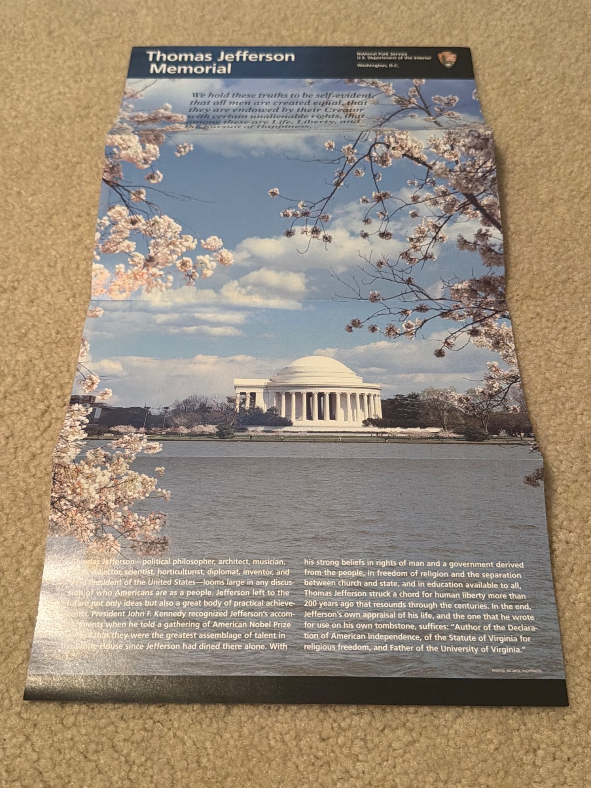 Thomas Jefferson Memorial NPS US Dept of Interior – New Unigrid Brochure