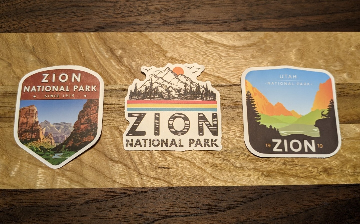 A set of Three (3) Zion National Park Sticker Decal 3″