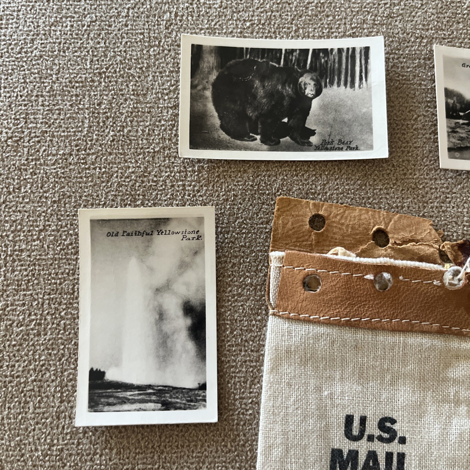 US Mail POUCH From Yellowstone Park With 4 Original Photos And 1 Cent Stamp