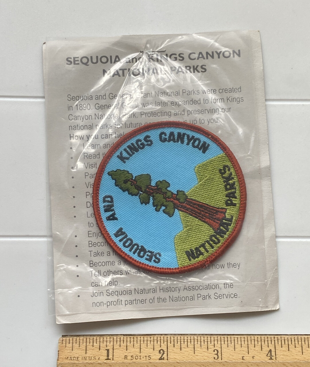 NIP Sequoia and Kings Canyon National Parks Redwood Tree Round Embroidered Patch