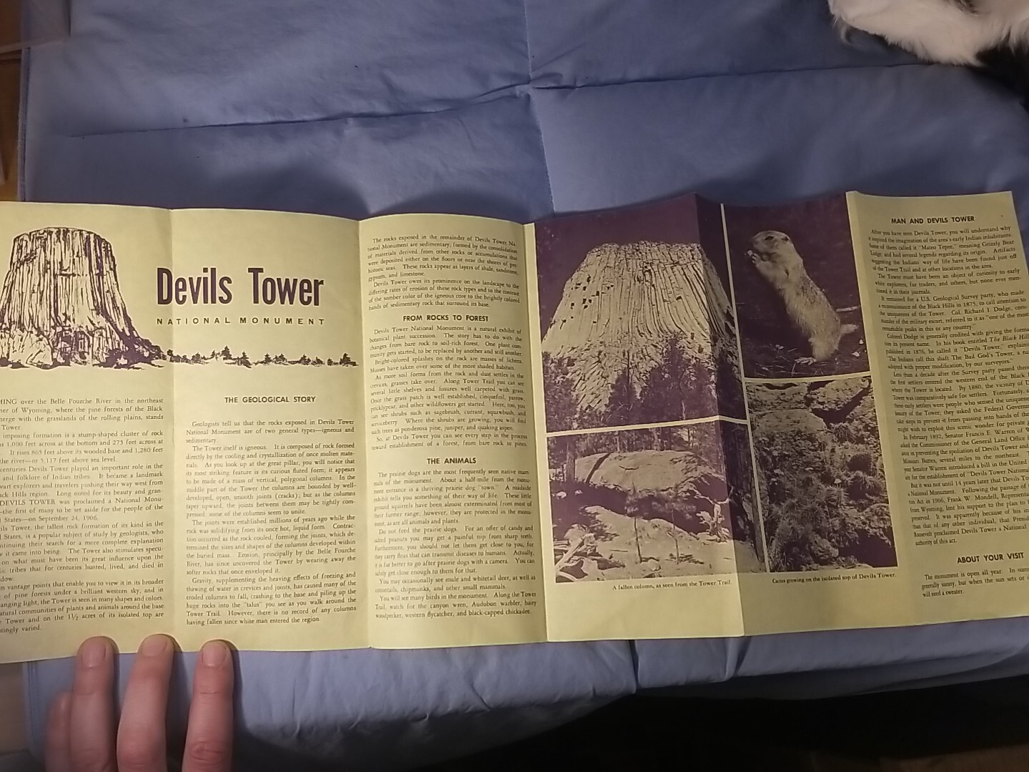 1967 Vintage Devils Tower National Monument Wyoming Travel Brochure