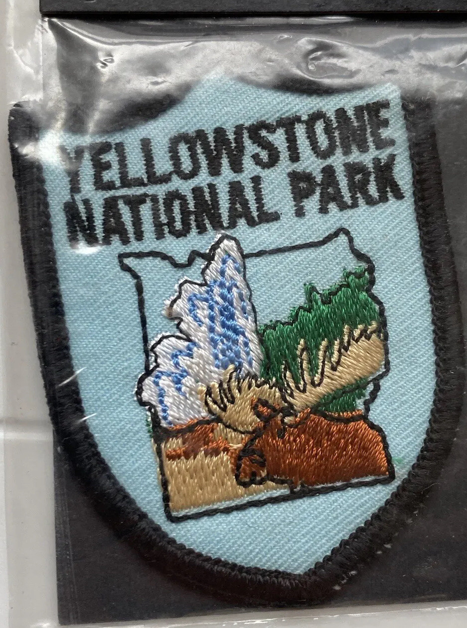 NIP Yellowstone National Park Moose Geyser Souvenir Iron-on Embroidered Patch