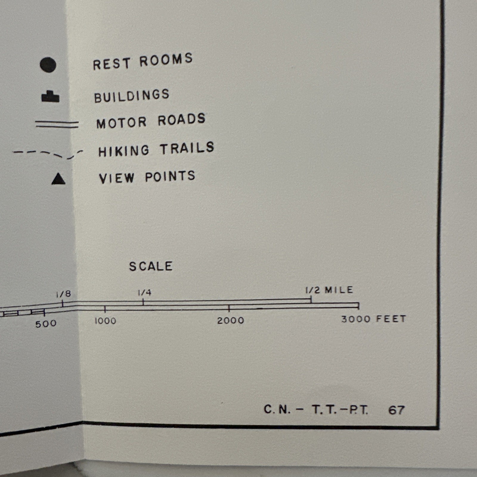 Guide To The Canyon Area Map Vintage 1967 National Park Service