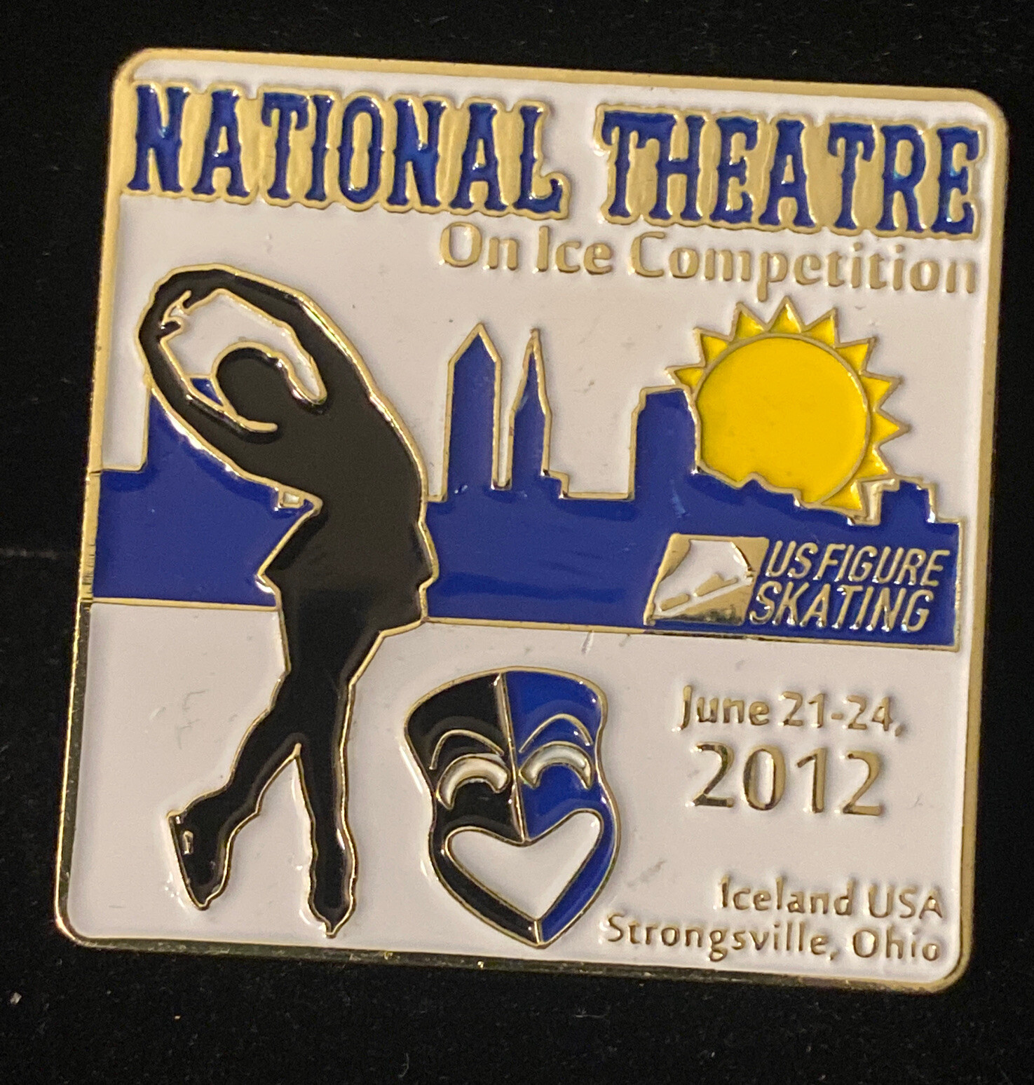 National Theatre On Ice Competition LAPEL PIN pin back 2012 Strongsville Ohio