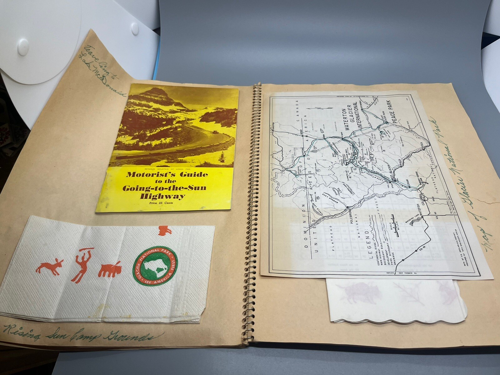 Vintage National Parks Scrap Book 1956 Glacier Yellowstone National Park