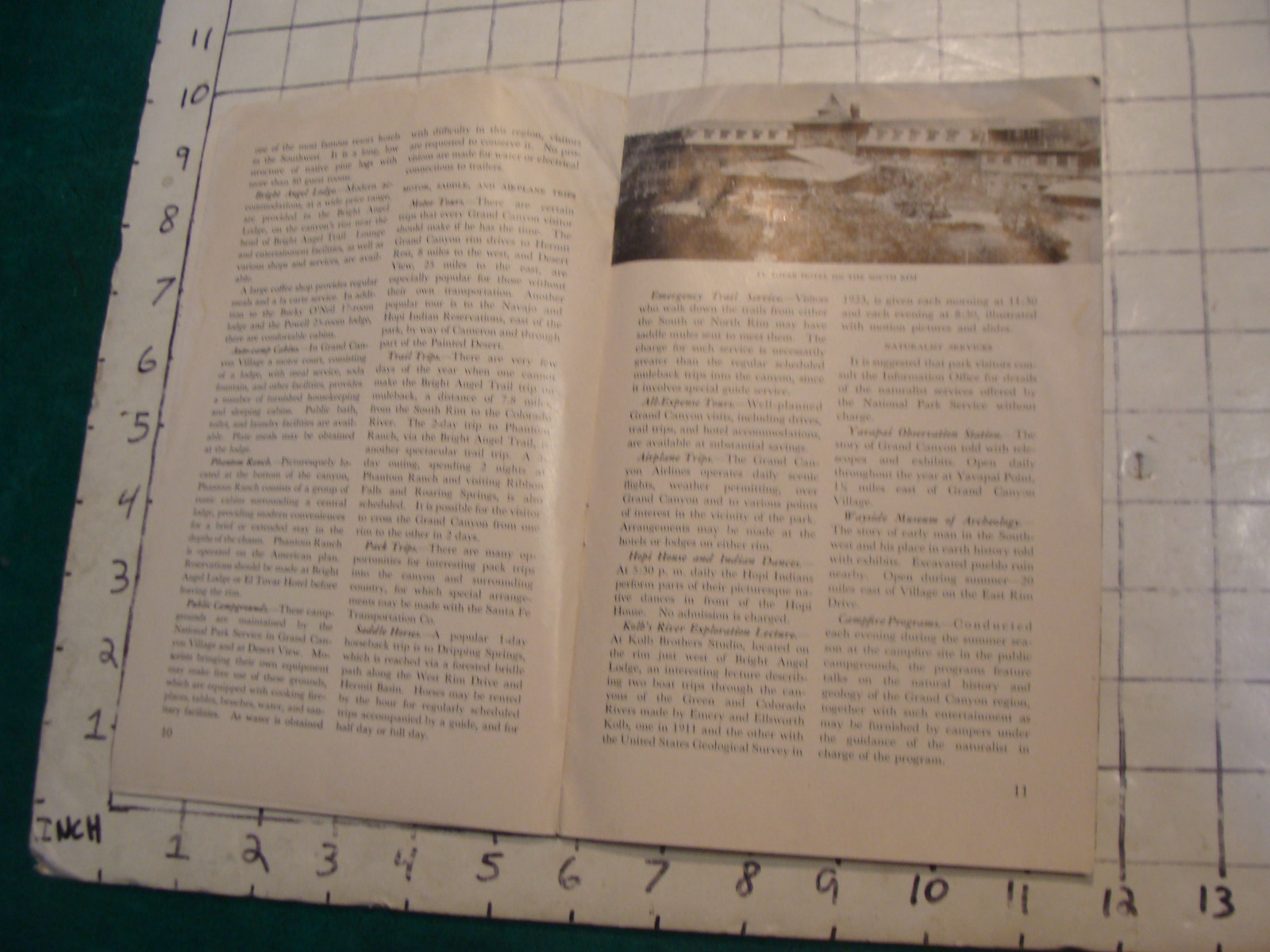 vintage travel paper: 1949 GRAND CANYON national park arizona, stained but cool