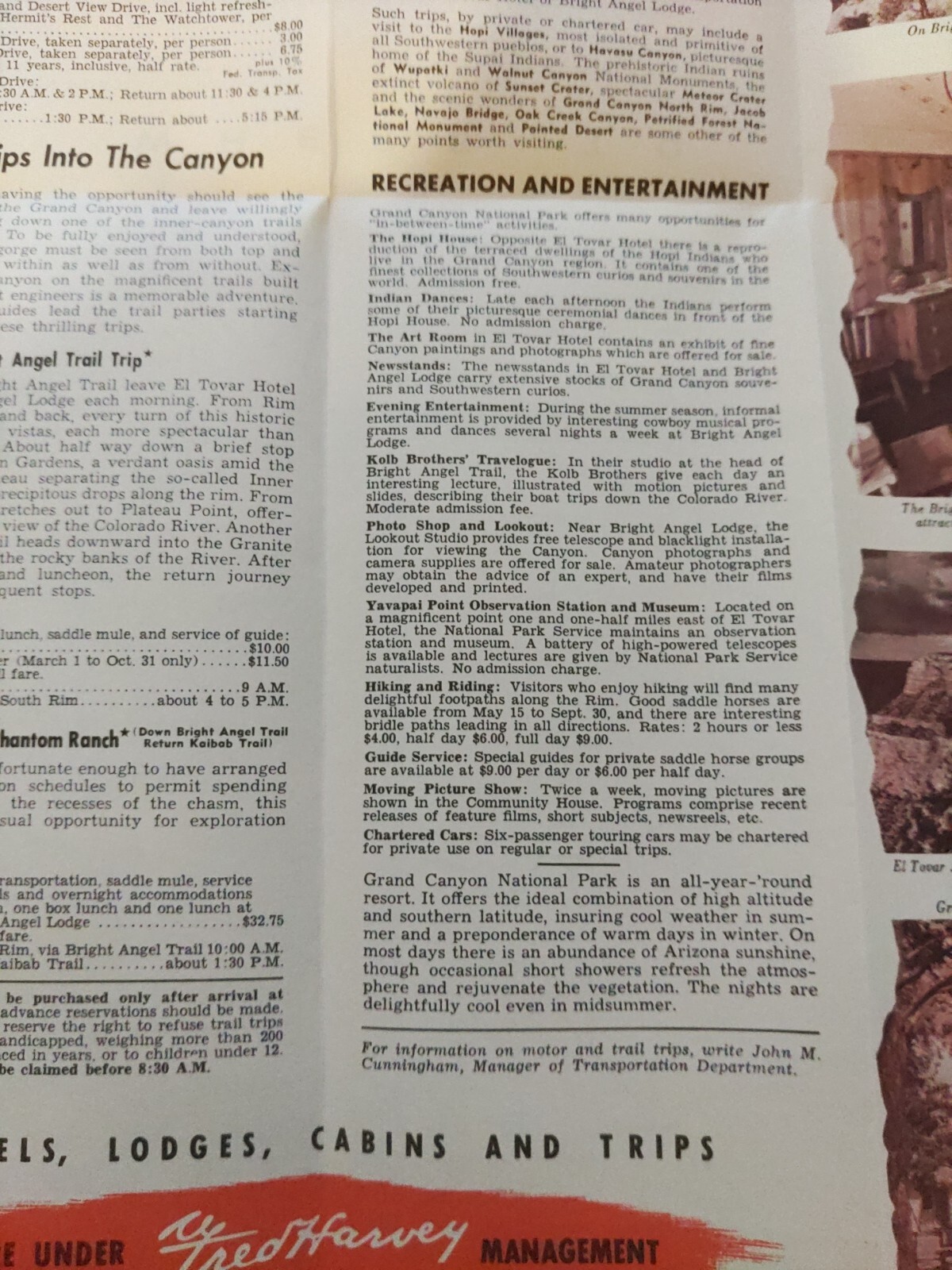 Vintage 1956 Grand Canyon Pamphlet