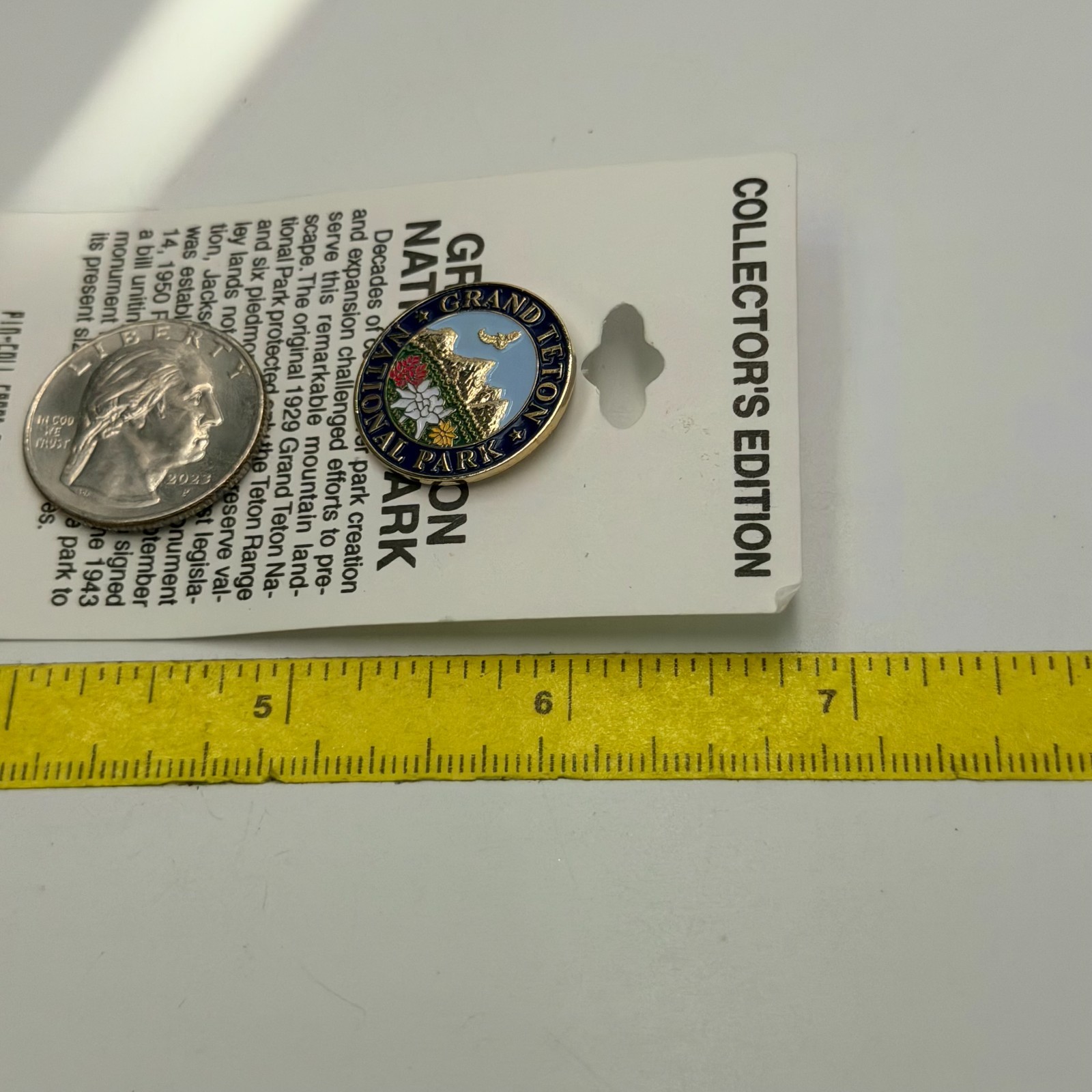 Grand Teton National Park Wyoming Mountain Lapel Pin Wildflowers Travel Souvenir