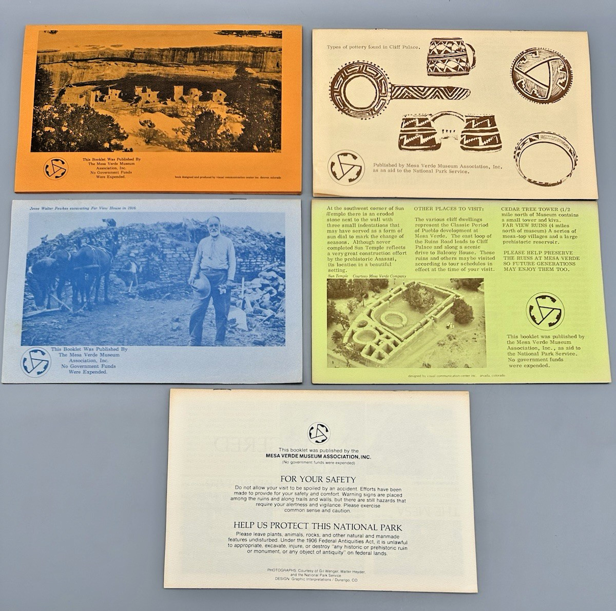 Mesa Verde National Park Colorado Lot of 5 Vintage Tourist Brochures!