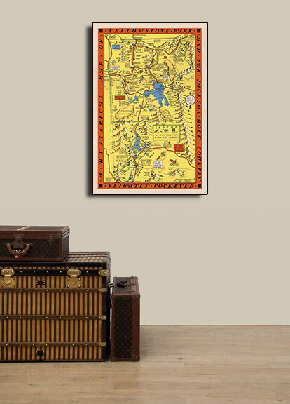 Yellowstone National Park – 1936 Hysterical Illustrated Map – 20×30