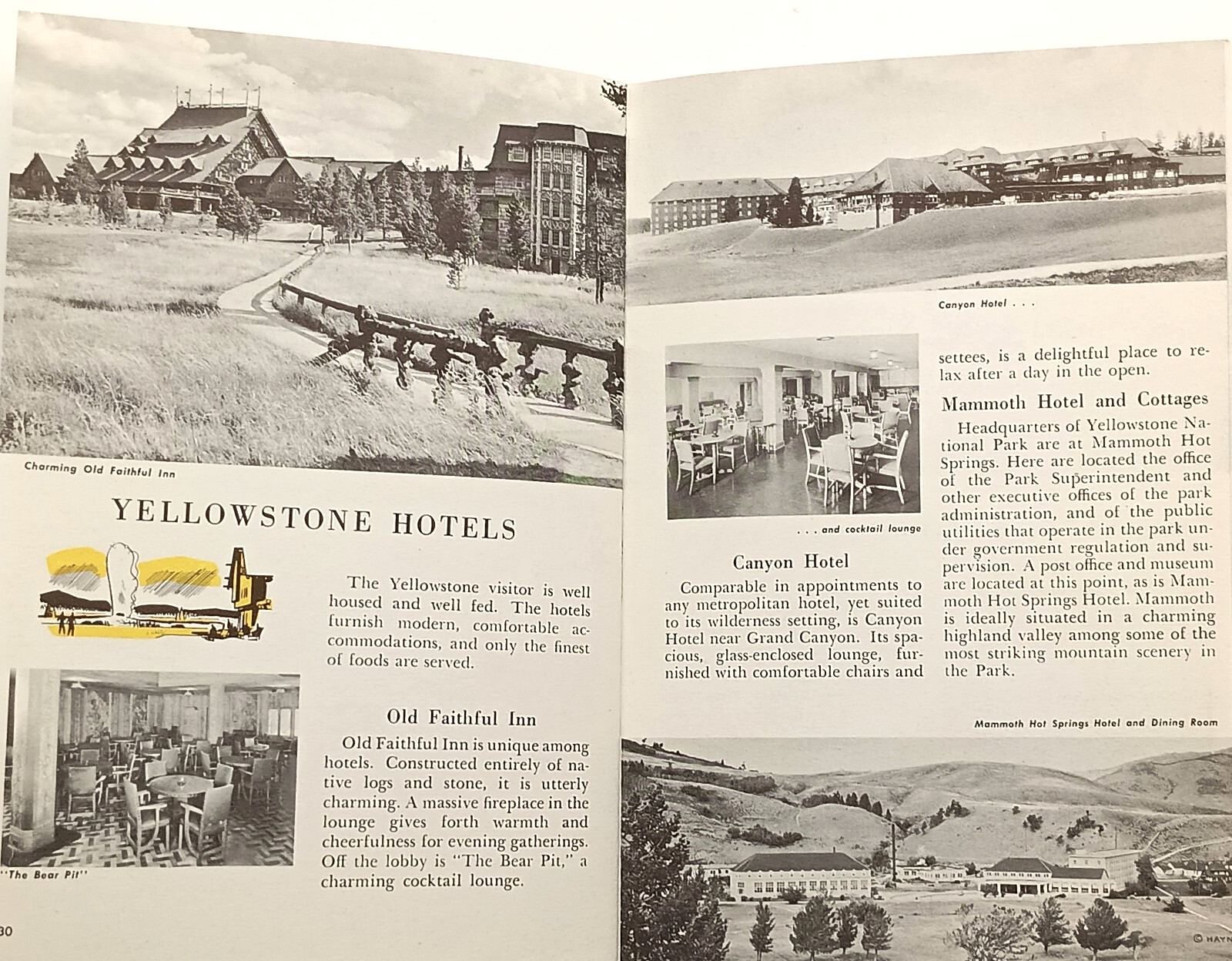 Yellowstone National Park orig 1949 Union Pacific Railroad Tourist Book