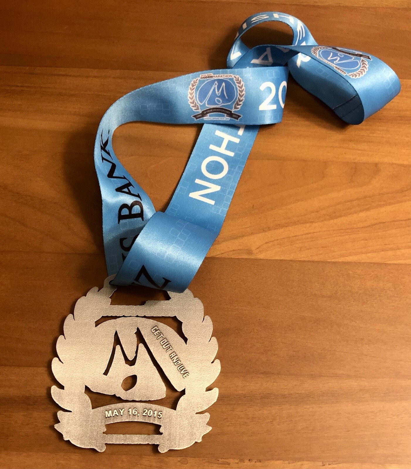 2015 Zion’s Bank Ogden Marathon Finisher 26.2 Mile Race Run Medal Award Utah UT