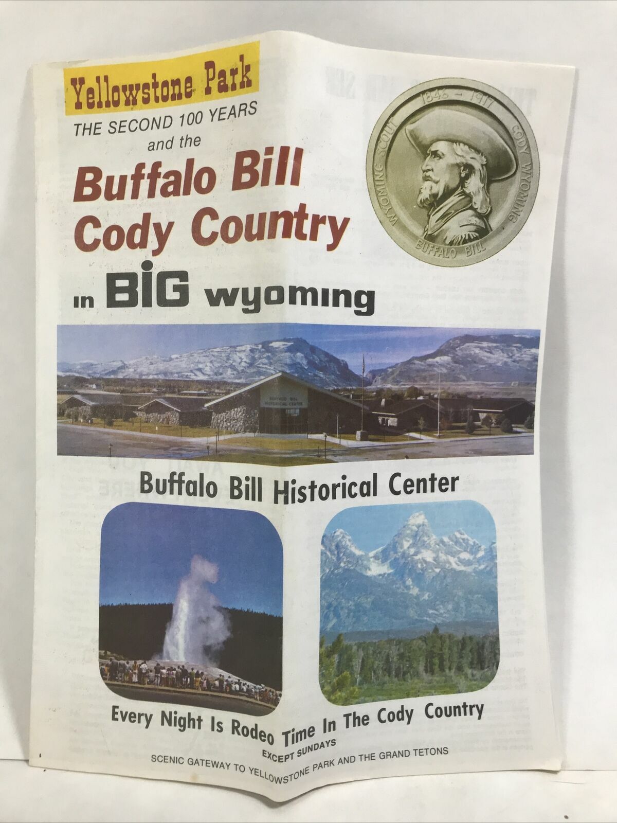 1972 YELLOWSTONE PARK CENTENNIAL Buffalo Bill and Cody Country Wyoming Newspaper