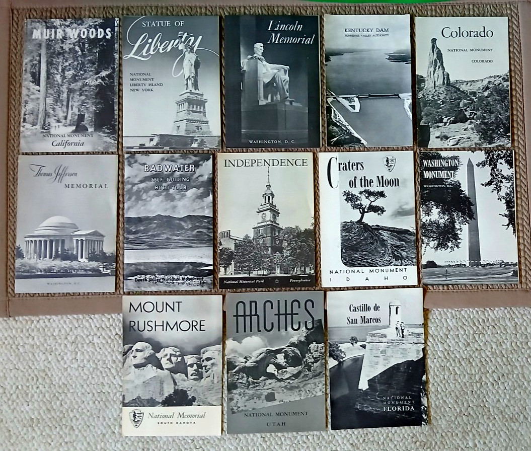 Lot of 13, Interior Dept. National Forest Service, Monuments, Parks Booklets