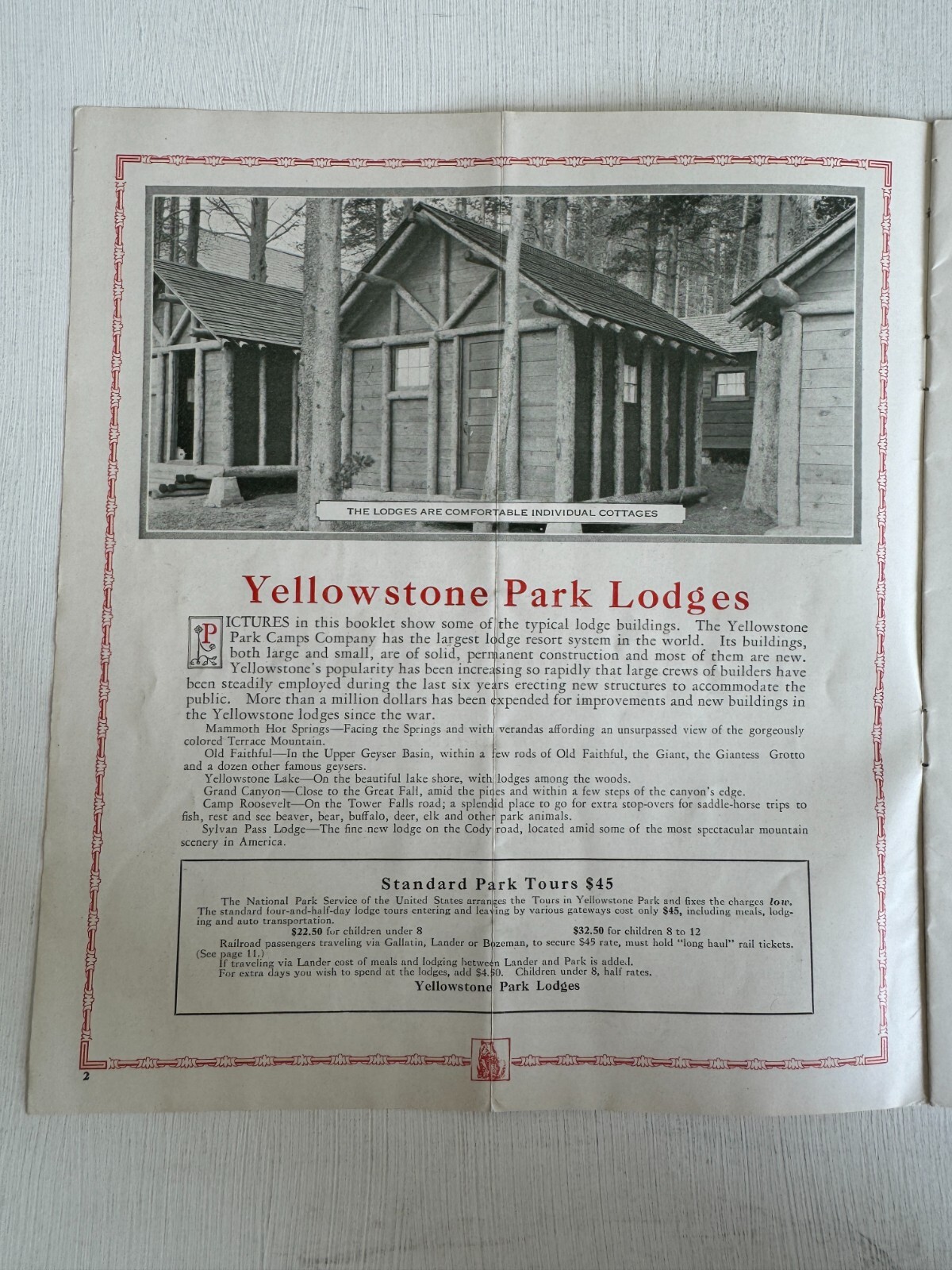 1920’s Yellowstone National Park Travel Brochure