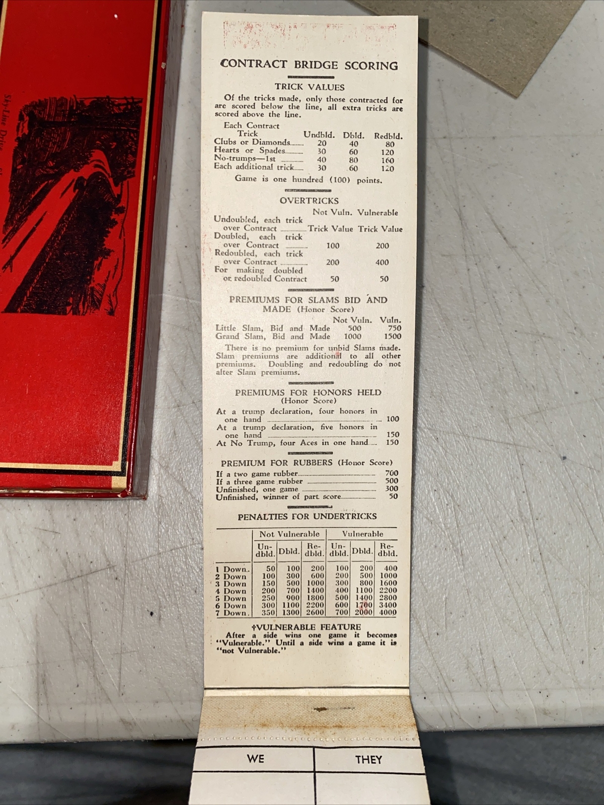 1950 Sky-Line Drive Shenandoah National Park Bridge Scorebooks souvenirs (Rare)