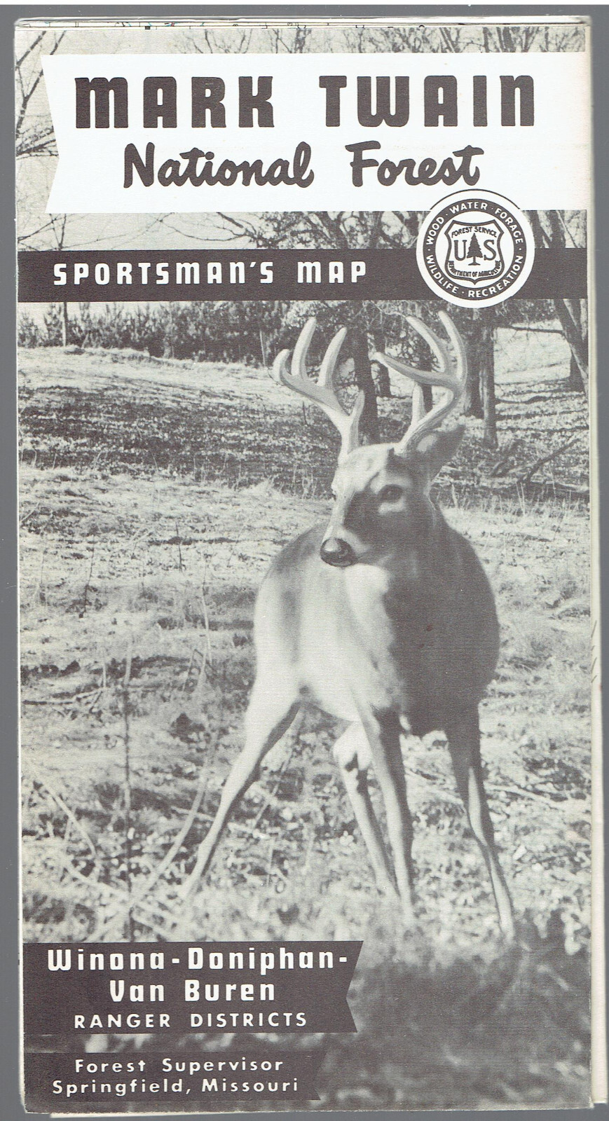 1968 MAP Mark Twain National Forest Service U.S. Dept Of Agriculture Missouri