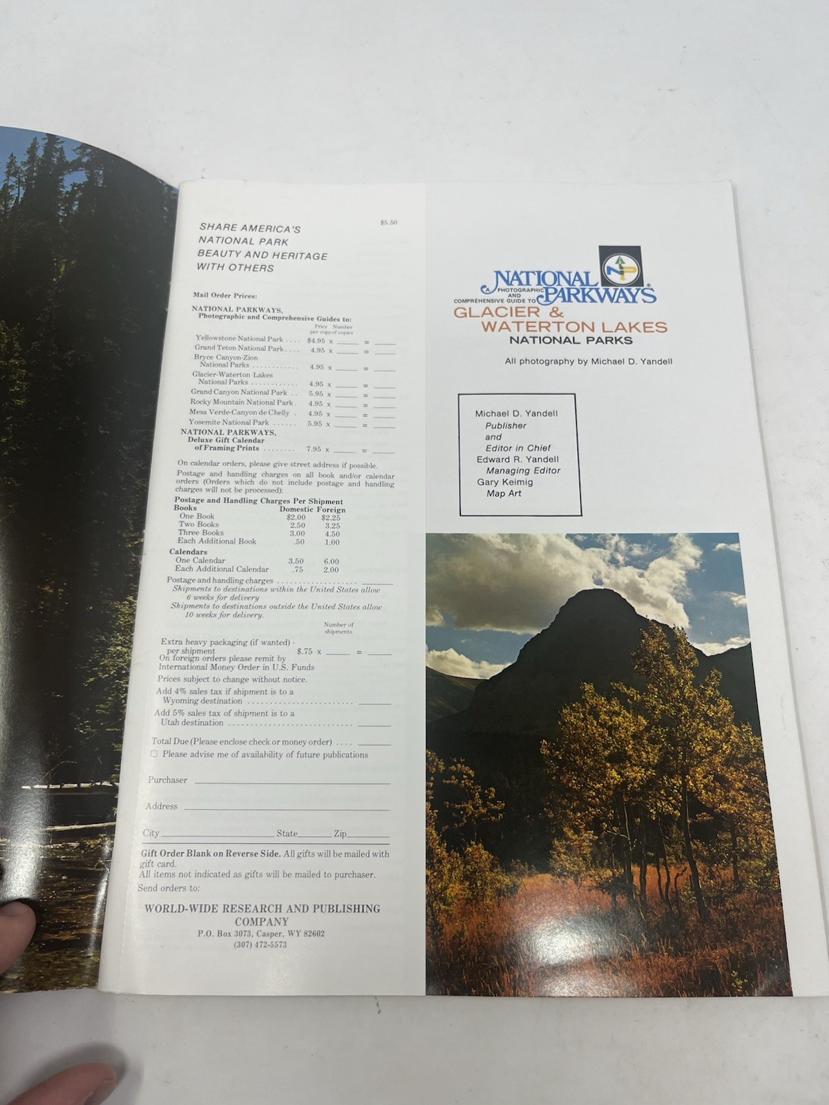 1974 National Parkways Guide To Glacier & Waterton Lakes National Parks