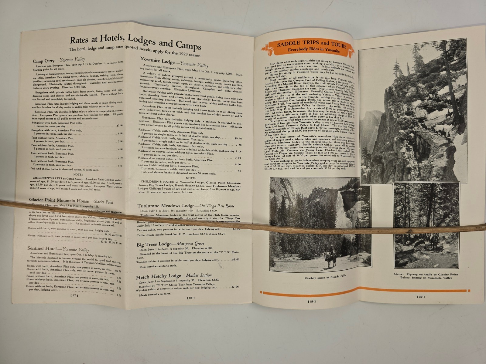 Rare Antique 1923 Yosemite Travel Brochure & Gunnar Widforss Centerfold Map EUC