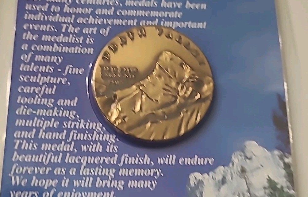 Death Valley National Park And Monument Medals Solid Bronze Coin Token Vtg. 2004