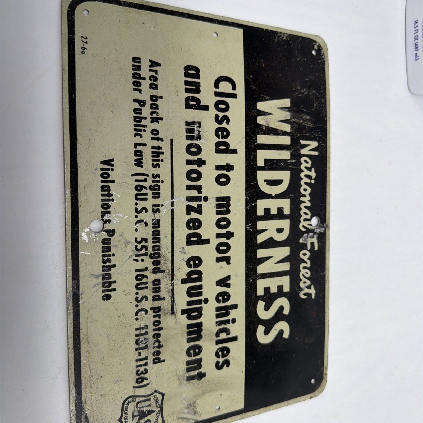 Vintage USFS US Forest Forestry Service ”NATIONAL FOREST WILDERNESS” Metal Sign